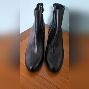 Michael Kors Womens Black Leather Wedge Booties Size 10